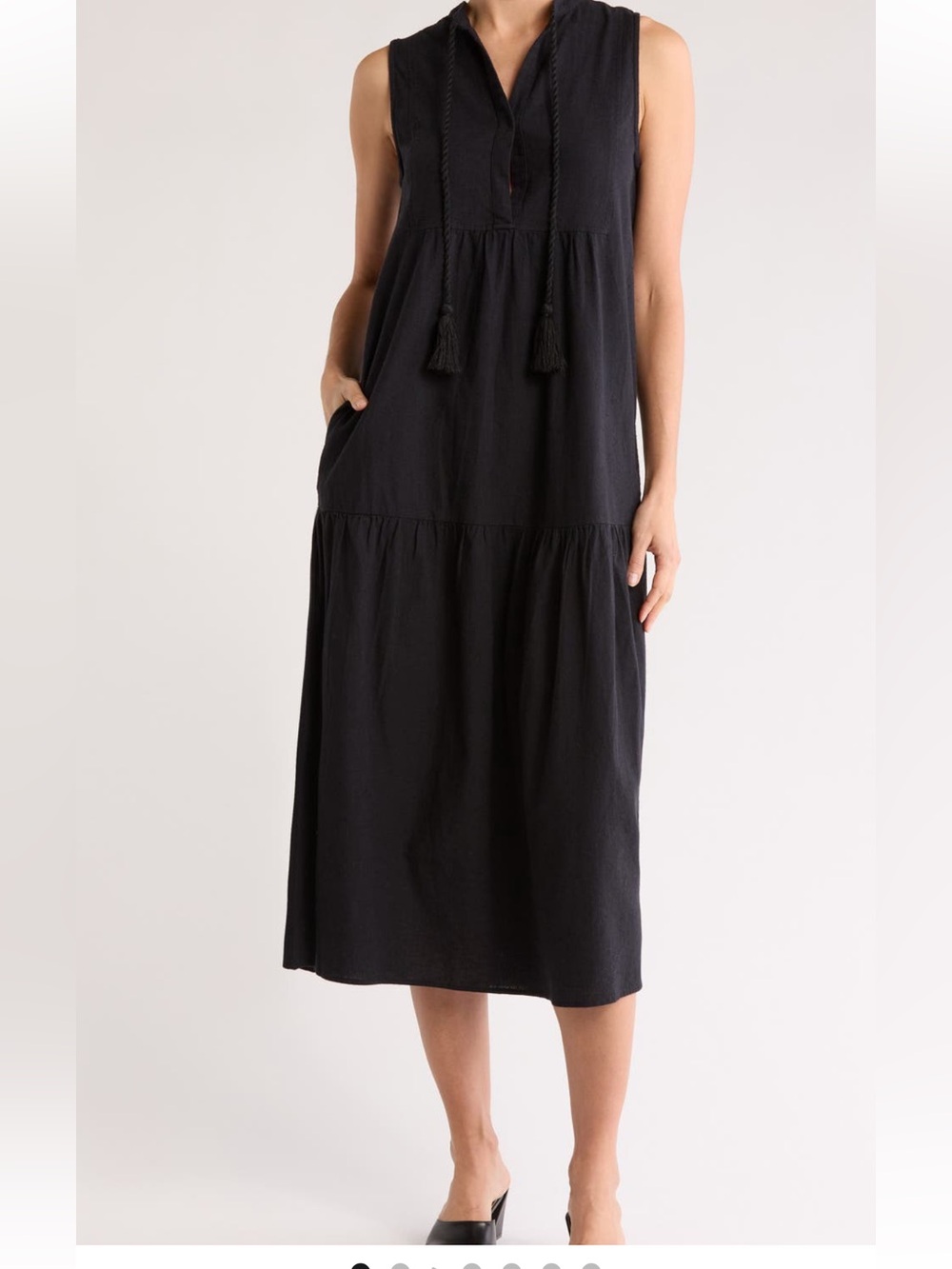 Elan- Tiered Cotton & Linen Maxi Dress